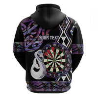 Personalised New Zealand Darts Hoodie Ngutukaka Manaia Taniko Luxury Purple LT14 - Polynesian Pride
