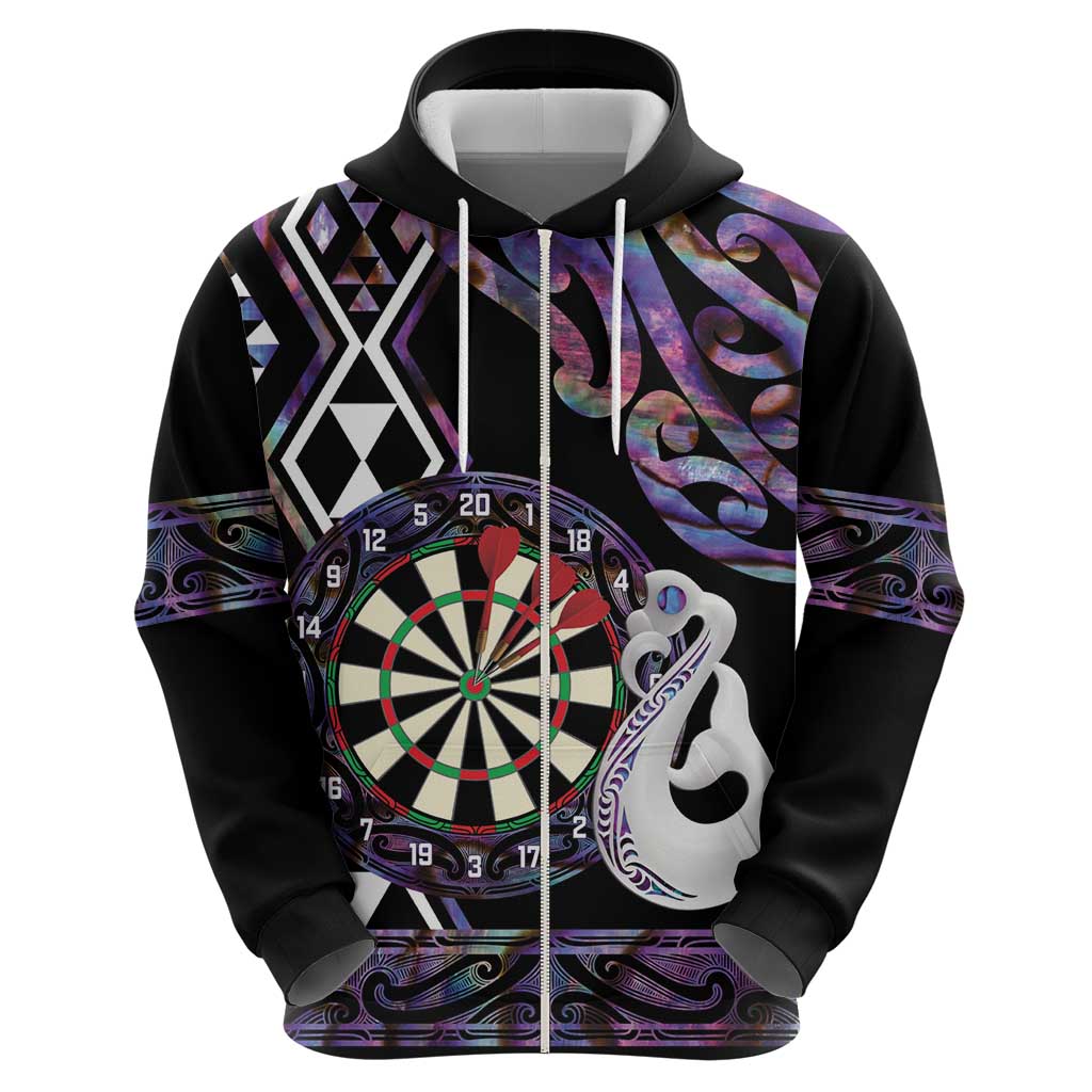 Personalised New Zealand Darts Hoodie Ngutukaka Manaia Taniko Luxury Purple LT14 - Polynesian Pride