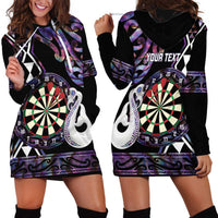 Personalised New Zealand Darts Hoodie Dress Ngutukaka Manaia Taniko Luxury Purple LT14 - Polynesian Pride