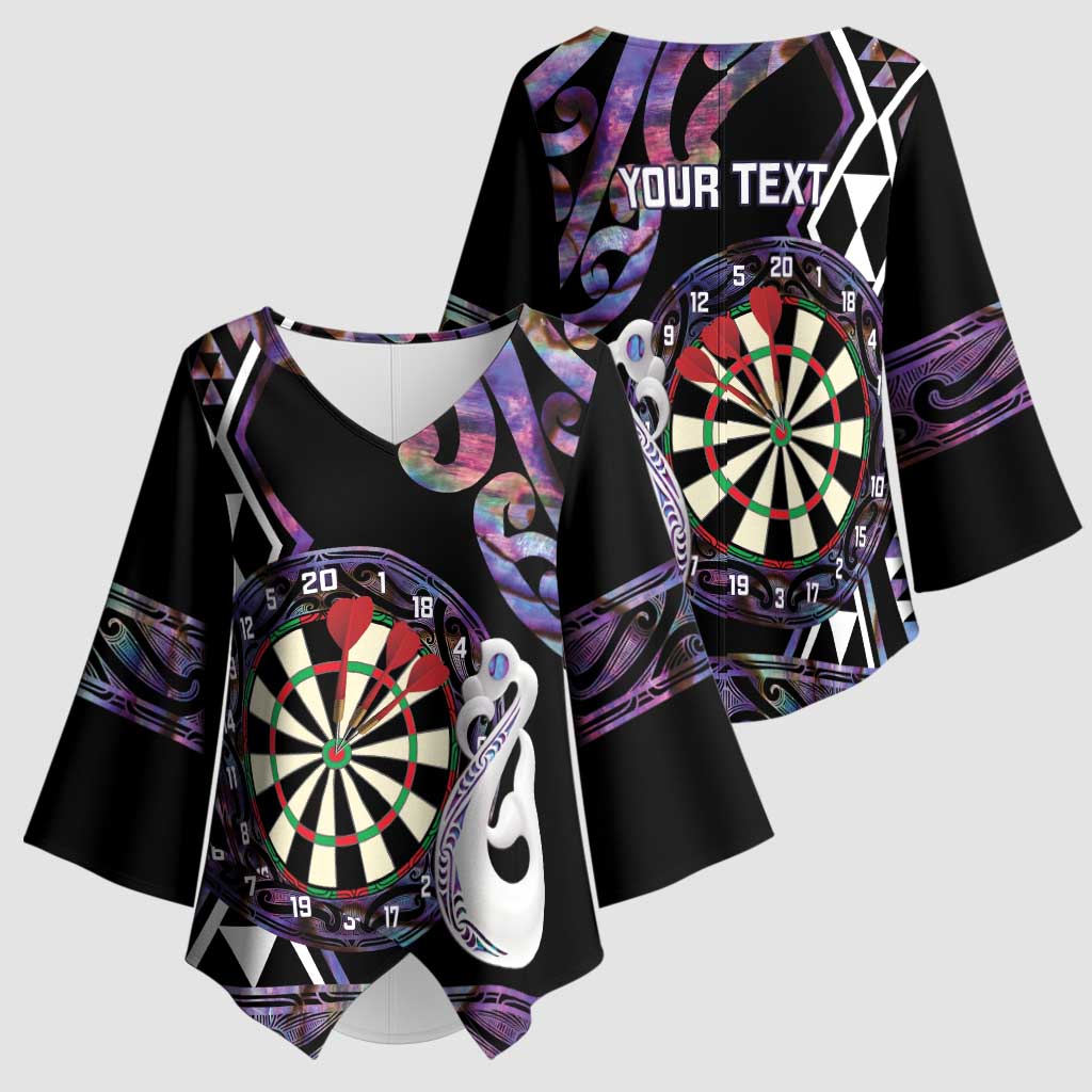 Personalised New Zealand Darts Kimono Sleeve Blouse Ngutukaka Manaia Taniko Luxury Purple LT14 - Polynesian Pride