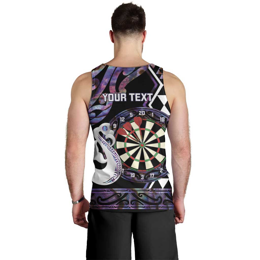 Personalised New Zealand Darts Men Tank Top Ngutukaka Manaia Taniko Luxury Purple LT14 - Polynesian Pride