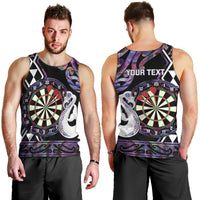Personalised New Zealand Darts Men Tank Top Ngutukaka Manaia Taniko Luxury Purple LT14 - Polynesian Pride