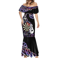 Personalised New Zealand Darts Mermaid Dress Ngutukaka Manaia Taniko Luxury Purple LT14 - Polynesian Pride