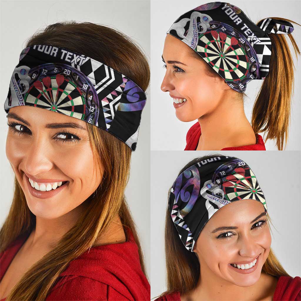 Personalised New Zealand Darts Neck Gaiter Ngutukaka Manaia Taniko Luxury Purple LT14 - Polynesian Pride