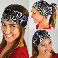 Personalised New Zealand Darts Neck Gaiter Ngutukaka Manaia Taniko Luxury Purple LT14 - Polynesian Pride
