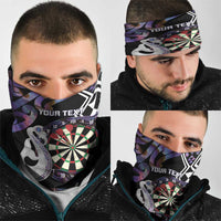 Personalised New Zealand Darts Neck Gaiter Ngutukaka Manaia Taniko Luxury Purple LT14 - Polynesian Pride