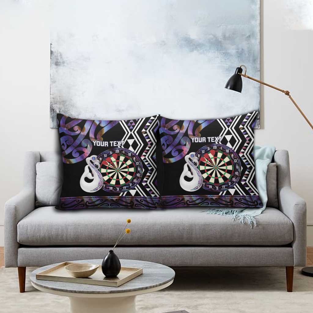 Personalised New Zealand Darts Pillow Cover Ngutukaka Manaia Taniko Luxury Purple LT14 - Polynesian Pride