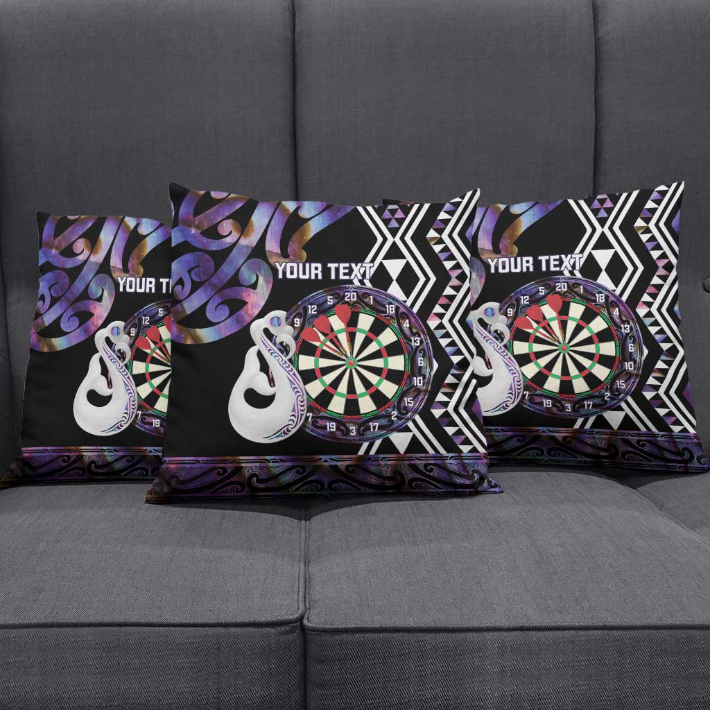 Personalised New Zealand Darts Pillow Cover Ngutukaka Manaia Taniko Luxury Purple LT14 - Polynesian Pride