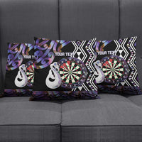 Personalised New Zealand Darts Pillow Cover Ngutukaka Manaia Taniko Luxury Purple LT14 - Polynesian Pride