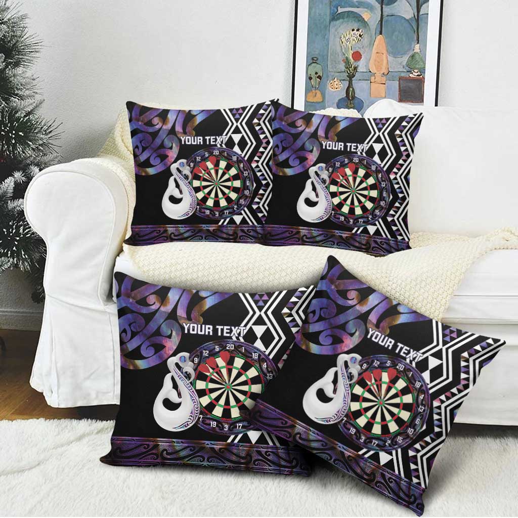 Personalised New Zealand Darts Pillow Cover Ngutukaka Manaia Taniko Luxury Purple LT14 - Polynesian Pride