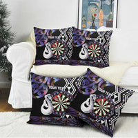 Personalised New Zealand Darts Pillow Cover Ngutukaka Manaia Taniko Luxury Purple LT14 - Polynesian Pride