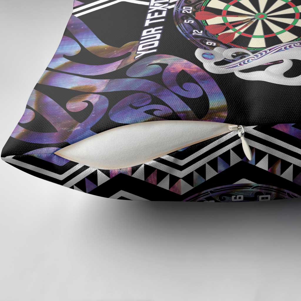 Personalised New Zealand Darts Pillow Cover Ngutukaka Manaia Taniko Luxury Purple LT14 - Polynesian Pride