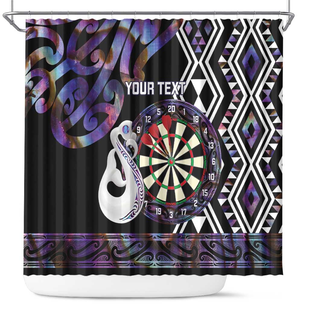 Personalised New Zealand Darts Shower Curtain Ngutukaka Manaia Taniko Luxury Purple LT14 Purple - Polynesian Pride