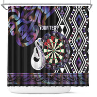 Personalised New Zealand Darts Shower Curtain Ngutukaka Manaia Taniko Luxury Purple LT14 Purple - Polynesian Pride