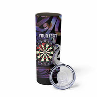 Personalised New Zealand Darts Skinny Tumbler Ngutukaka Manaia Taniko Luxury Purple LT14 - Polynesian Pride