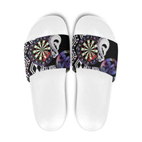 Personalised New Zealand Darts Slide Sandals Ngutukaka Manaia Taniko Luxury Purple LT14 Purple - Polynesian Pride