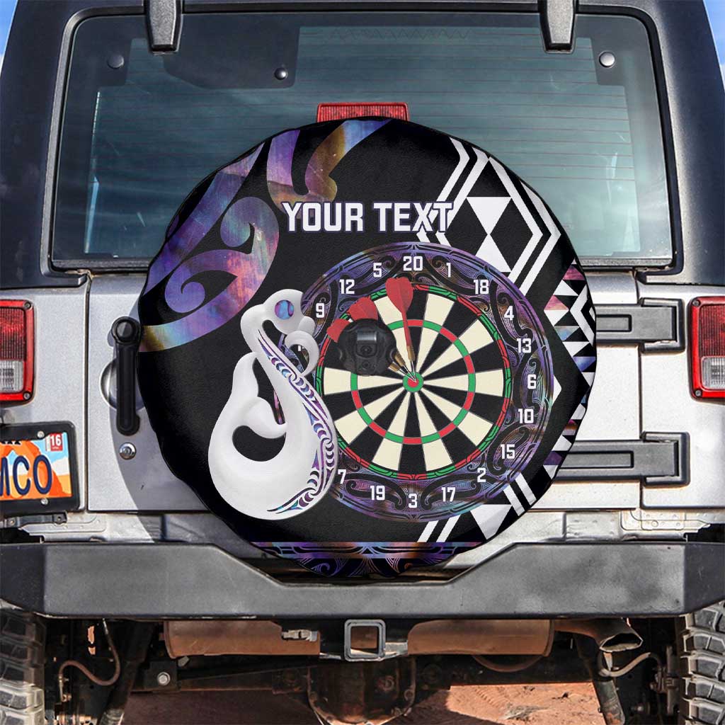 Personalised New Zealand Darts Spare Tire Cover Ngutukaka Manaia Taniko Luxury Purple LT14 Purple - Polynesian Pride