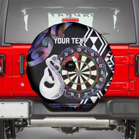 Personalised New Zealand Darts Spare Tire Cover Ngutukaka Manaia Taniko Luxury Purple LT14 - Polynesian Pride