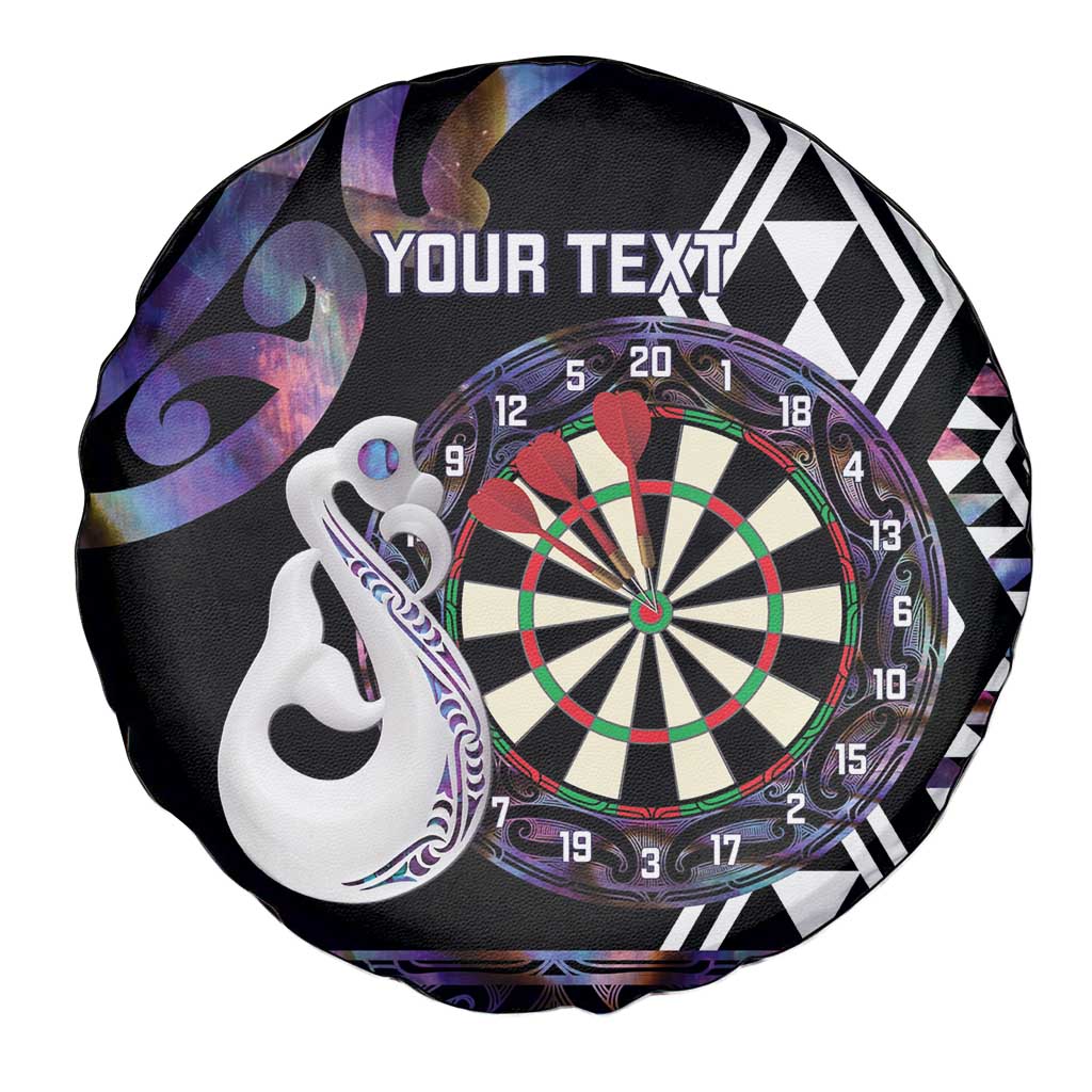 Personalised New Zealand Darts Spare Tire Cover Ngutukaka Manaia Taniko Luxury Purple LT14 - Polynesian Pride