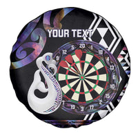 Personalised New Zealand Darts Spare Tire Cover Ngutukaka Manaia Taniko Luxury Purple LT14 - Polynesian Pride