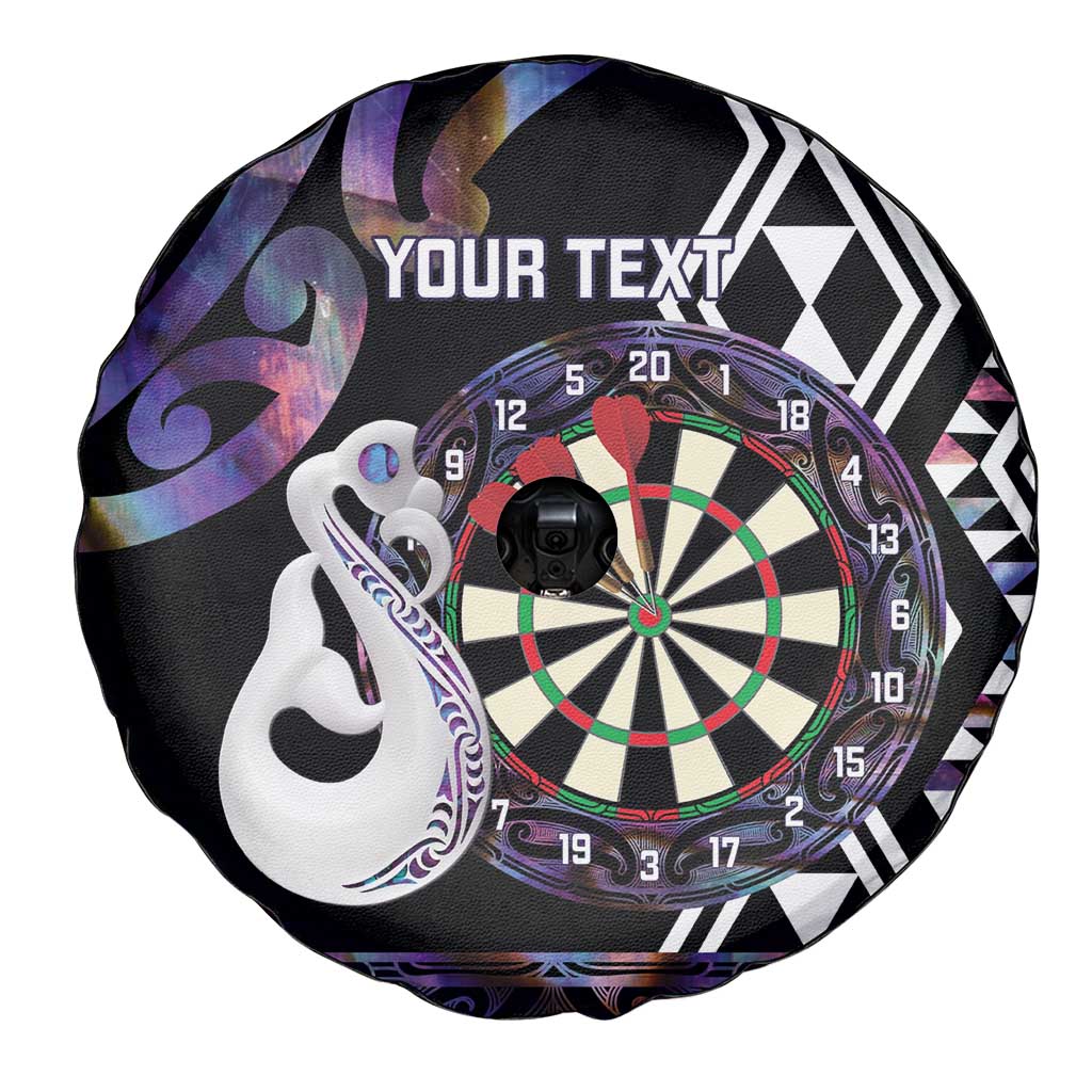Personalised New Zealand Darts Spare Tire Cover Ngutukaka Manaia Taniko Luxury Purple LT14 - Polynesian Pride