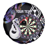 Personalised New Zealand Darts Spare Tire Cover Ngutukaka Manaia Taniko Luxury Purple LT14 - Polynesian Pride
