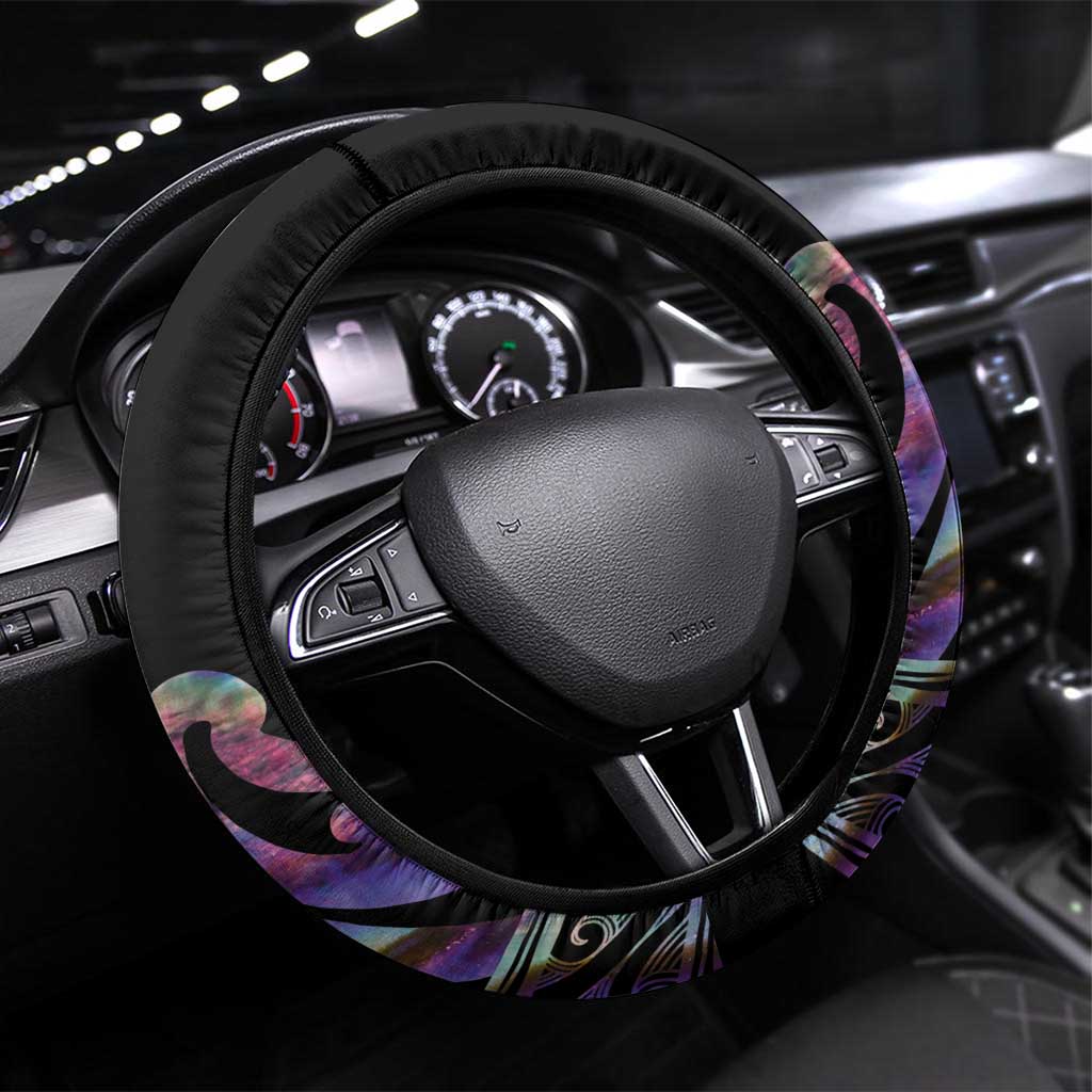 New Zealand Darts Steering Wheel Cover Ngutukaka Manaia Taniko Luxury Purple LT14 Universal Fit Purple - Polynesian Pride
