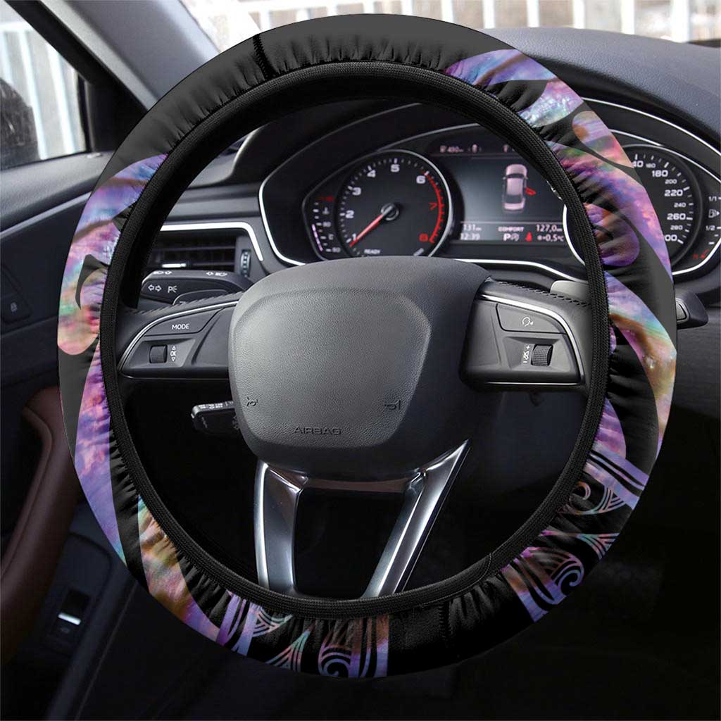 New Zealand Darts Steering Wheel Cover Ngutukaka Manaia Taniko Luxury Purple LT14 - Polynesian Pride