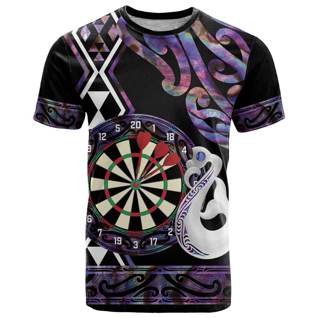 Personalised New Zealand Darts T Shirt Ngutukaka Manaia Taniko Luxury Purple LT14 Purple - Polynesian Pride