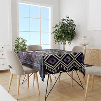 Personalised New Zealand Darts Tablecloth Ngutukaka Manaia Taniko Luxury Purple - Polynesian Pride