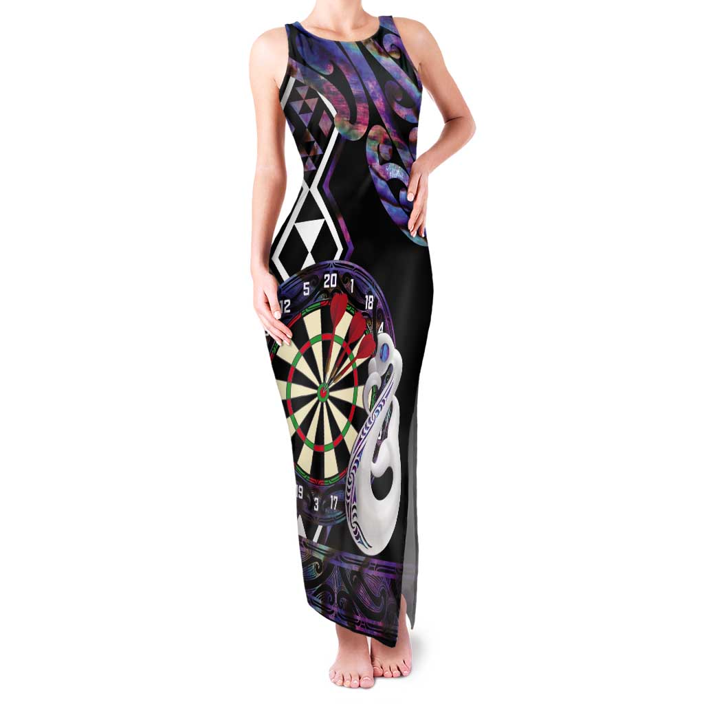 Personalised New Zealand Darts Tank Maxi Dress Ngutukaka Manaia Taniko Luxury Purple LT14 Women Purple - Polynesian Pride