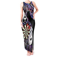 Personalised New Zealand Darts Tank Maxi Dress Ngutukaka Manaia Taniko Luxury Purple LT14 Women Purple - Polynesian Pride