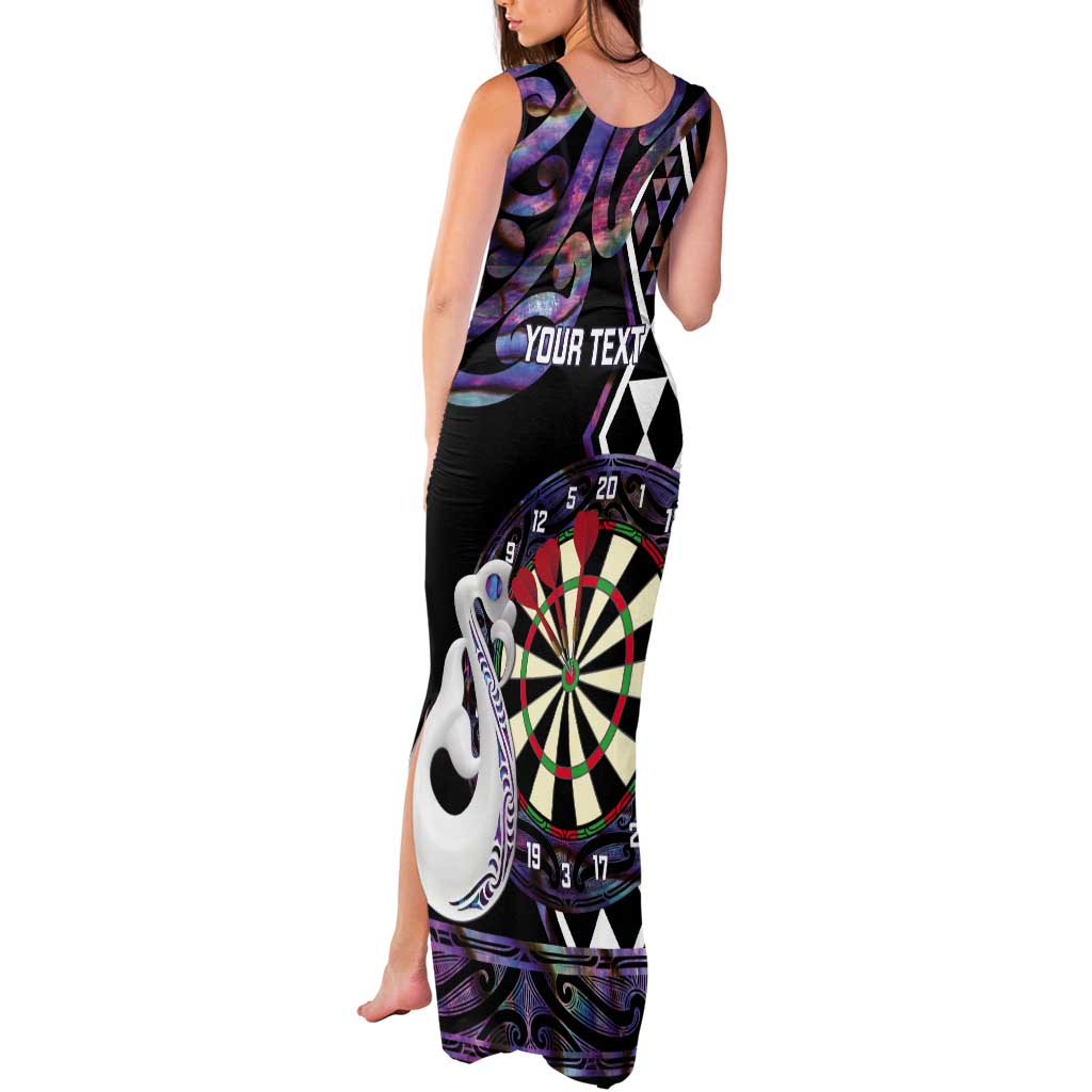 Personalised New Zealand Darts Tank Maxi Dress Ngutukaka Manaia Taniko Luxury Purple LT14 - Polynesian Pride