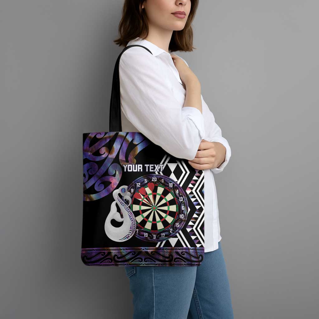 Personalised New Zealand Darts Tote Bag Ngutukaka Manaia Taniko Luxury Purple LT14 - Polynesian Pride