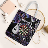 Personalised New Zealand Darts Tote Bag Ngutukaka Manaia Taniko Luxury Purple LT14 White Strap One Size Purple - Polynesian Pride