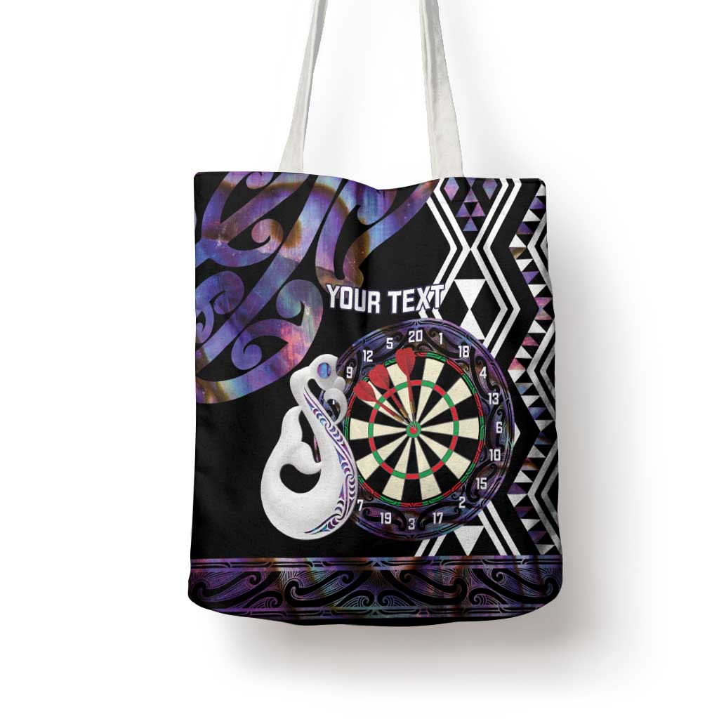 Personalised New Zealand Darts Tote Bag Ngutukaka Manaia Taniko Luxury Purple LT14 - Polynesian Pride