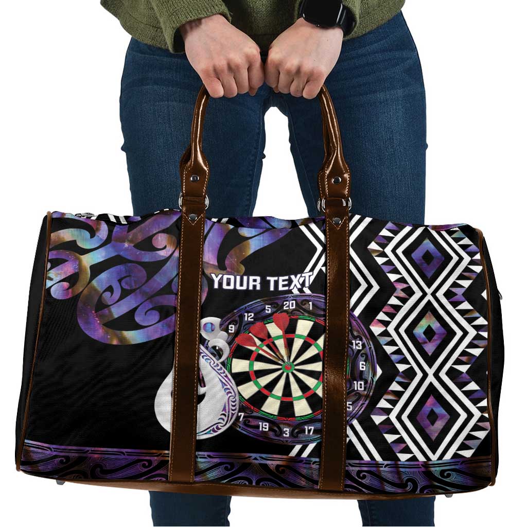 Personalised New Zealand Darts Travel Bag Ngutukaka Manaia Taniko Luxury Purple LT14 Purple - Polynesian Pride