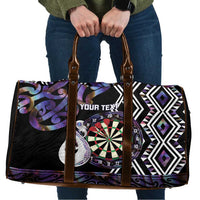 Personalised New Zealand Darts Travel Bag Ngutukaka Manaia Taniko Luxury Purple LT14 Purple - Polynesian Pride