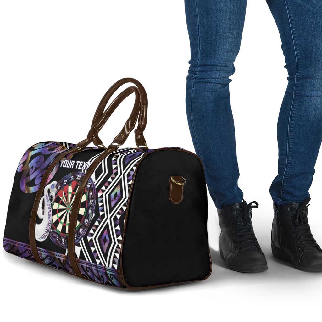 Personalised New Zealand Darts Travel Bag Ngutukaka Manaia Taniko Luxury Purple LT14 - Polynesian Pride