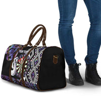 Personalised New Zealand Darts Travel Bag Ngutukaka Manaia Taniko Luxury Purple LT14 - Polynesian Pride