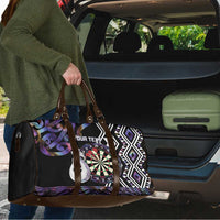 Personalised New Zealand Darts Travel Bag Ngutukaka Manaia Taniko Luxury Purple LT14 - Polynesian Pride
