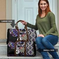 Personalised New Zealand Darts Travel Bag Ngutukaka Manaia Taniko Luxury Purple LT14 - Polynesian Pride