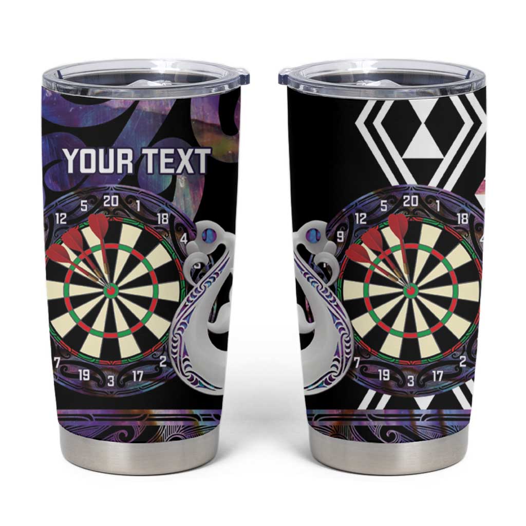 Personalised New Zealand Darts Tumbler Cup Ngutukaka Manaia Taniko Luxury Purple LT14 Purple - Polynesian Pride