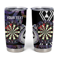 Personalised New Zealand Darts Tumbler Cup Ngutukaka Manaia Taniko Luxury Purple LT14 Purple - Polynesian Pride