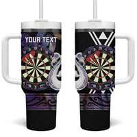 Personalised New Zealand Darts Tumbler With Handle Ngutukaka Manaia Taniko Luxury Purple LT14 One Size: 40 oz Purple - Polynesian Pride