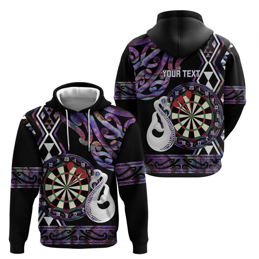 Personalised New Zealand Darts Zip Hoodie Ngutukaka Manaia Taniko Luxury Purple LT14 - Polynesian Pride