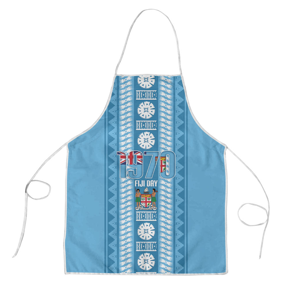 Fiji Day 1970 Apron For Fiji Ever Fiji Tapa Pattern Blue LT14 Blue - Polynesian Pride