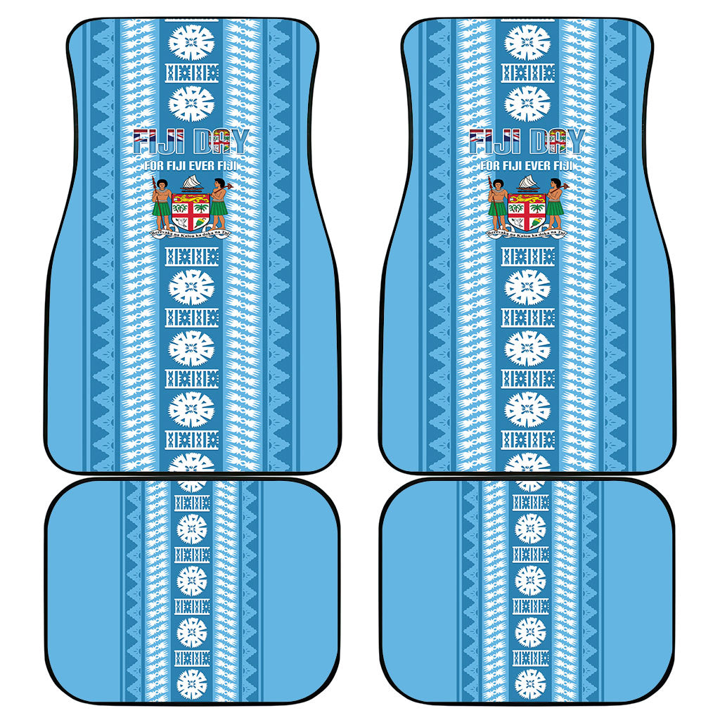 Fiji Day 1970 Car Mats For Fiji Ever Fiji Tapa Pattern Blue LT14 - Polynesian Pride