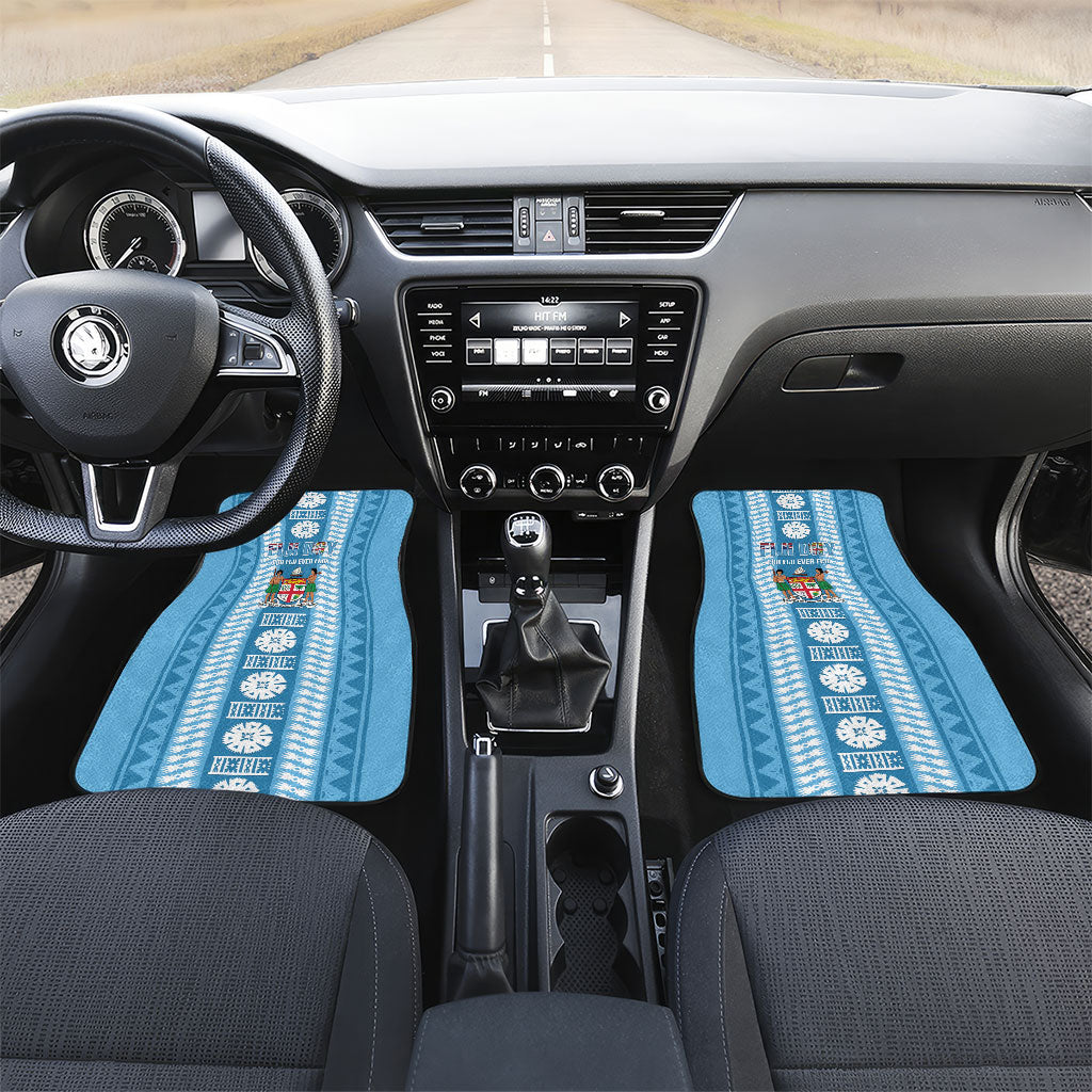Fiji Day 1970 Car Mats For Fiji Ever Fiji Tapa Pattern Blue LT14 Set 2pcs - Front Blue - Polynesian Pride