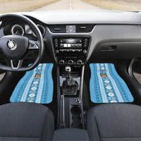 Fiji Day 1970 Car Mats For Fiji Ever Fiji Tapa Pattern Blue LT14 Set 2pcs - Front Blue - Polynesian Pride